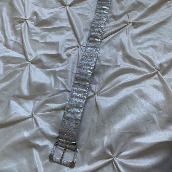 White House Black Market Silver Snakeprint Belt sz M main image 6
